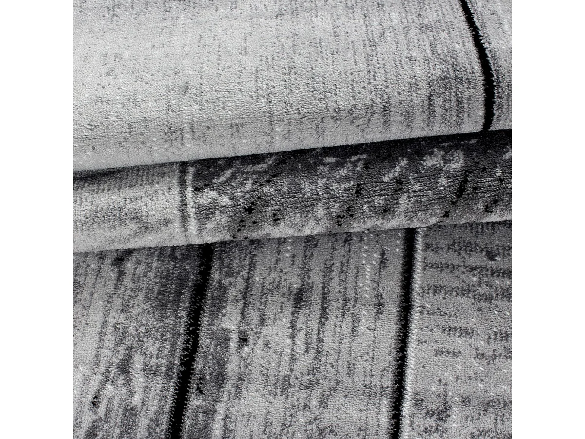 tapis salon 200x290 tissé gris clair et gris foncé rectangle motif géométrique