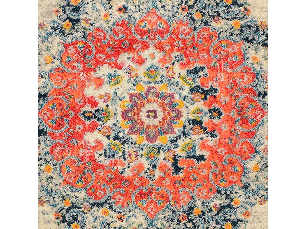 Tapis orient 160x230 rectangle crème et rouge tissé motif traditionnel OLCA