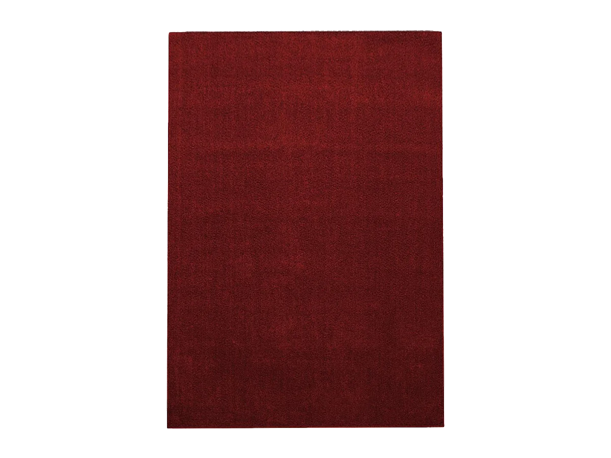 tapis grand salon 280x370 tissé rouge rectangle motif uni SOULA