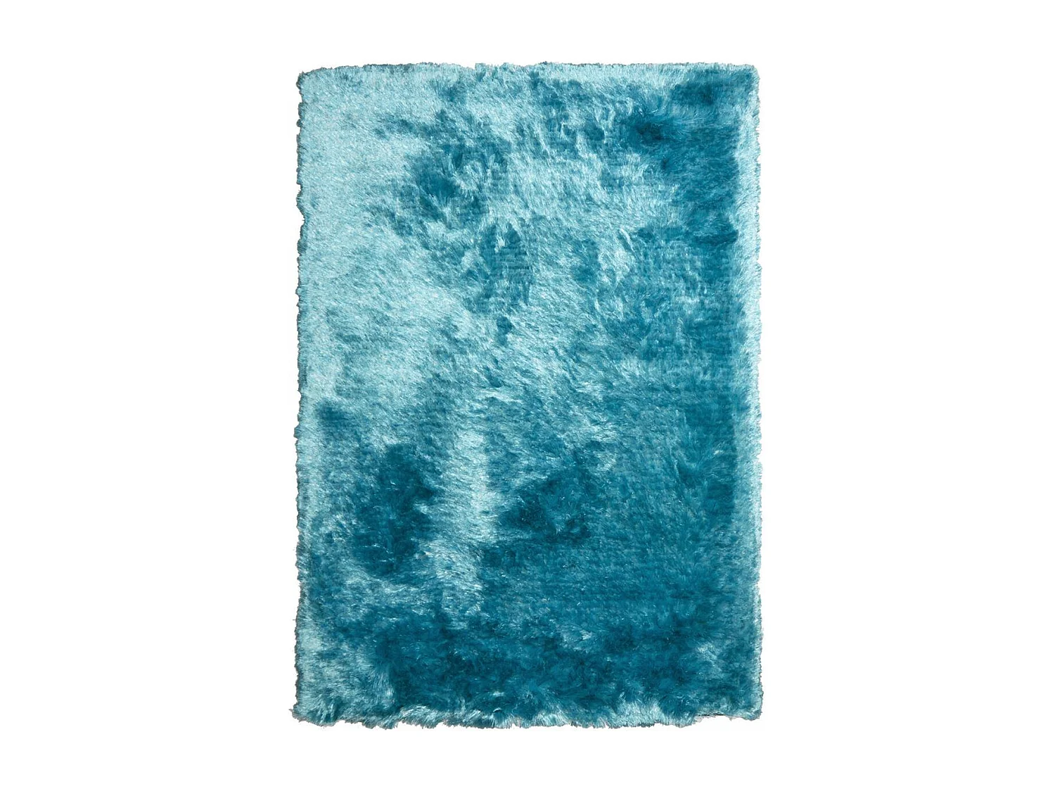 Tapis shaggy 240x340 rectangle fait main bleu motif uni SG FIN