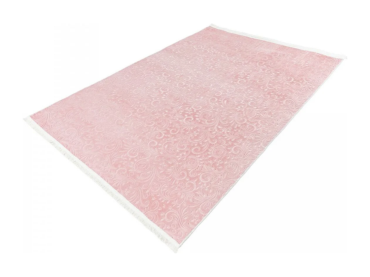 tapis couloir Lavable 30° 80x280 rose pastel PERILLO