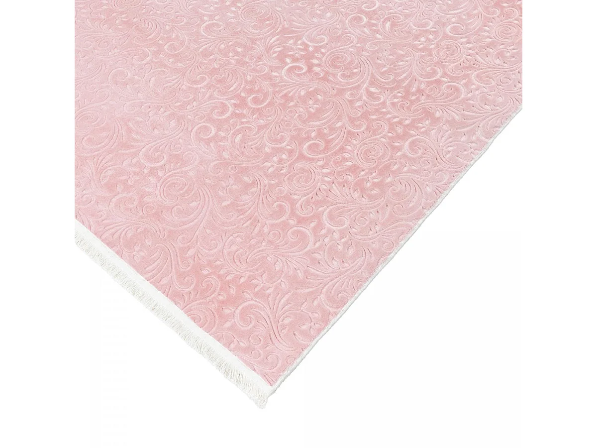 tapis couloir Lavable 30° 80x280 rose pastel PERILLO