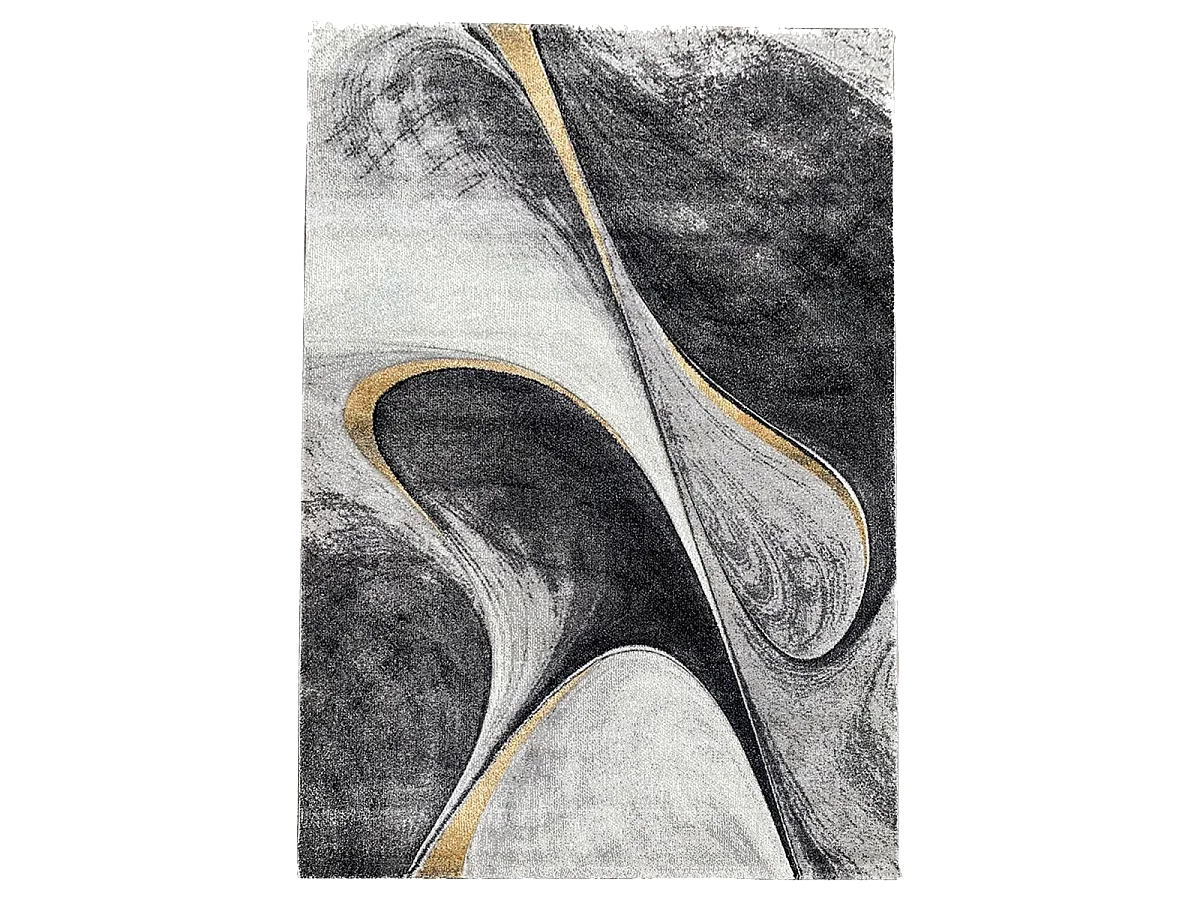 tapis grand salon 280x380 tissé noir rectangle motif géométrique LYN8 MADILA