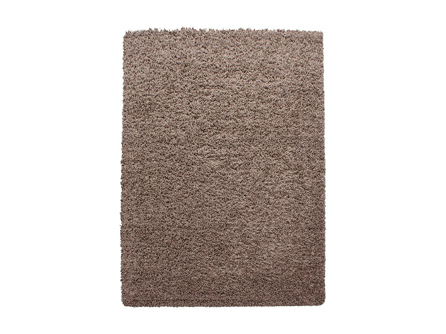 Tapis poils longs shaggy Ø200cm rond tissé mocca motif uni UNI L