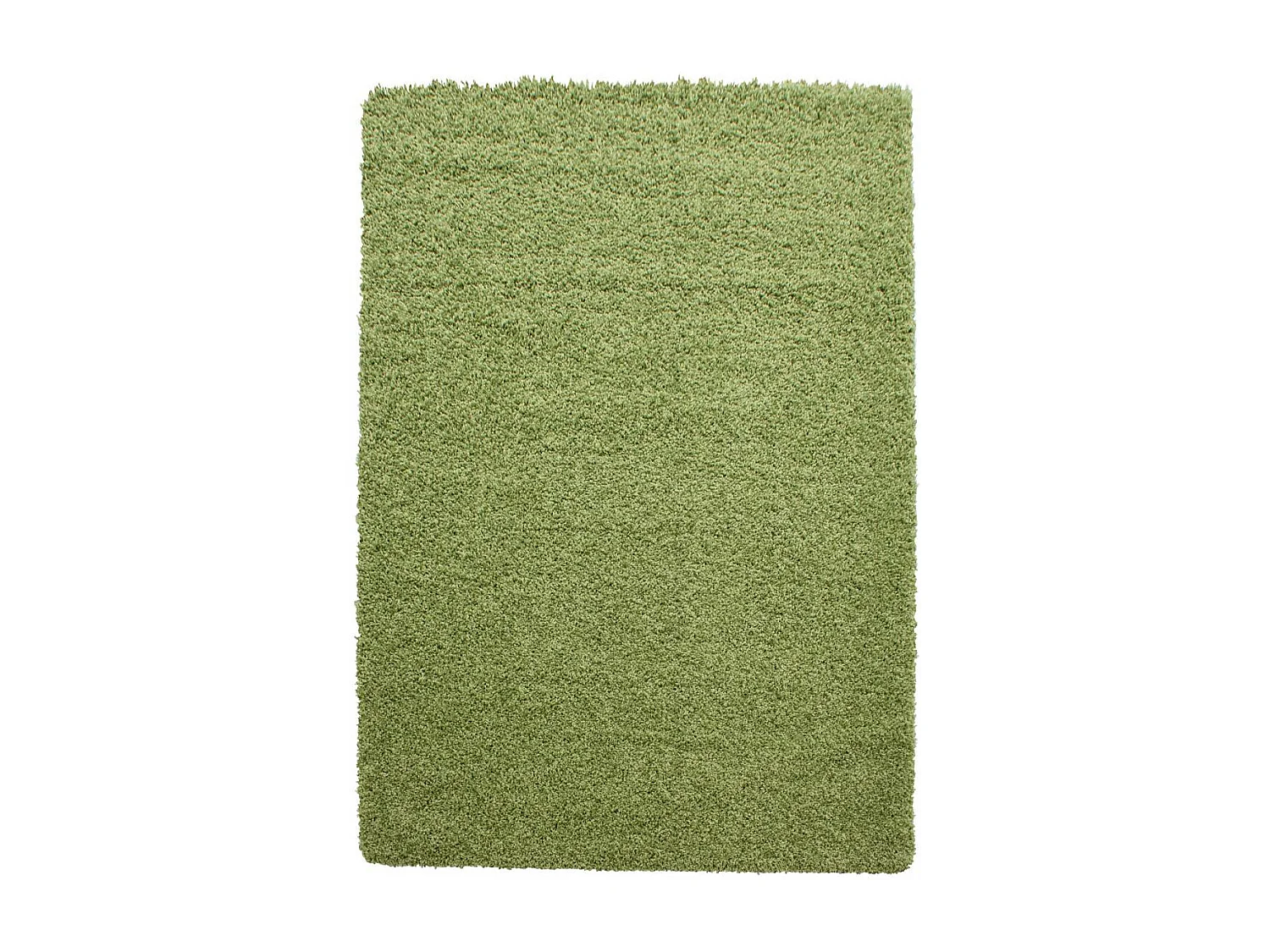 Tapis poils longs shaggy Ø160cm rond tissé vert motif uni UNI L