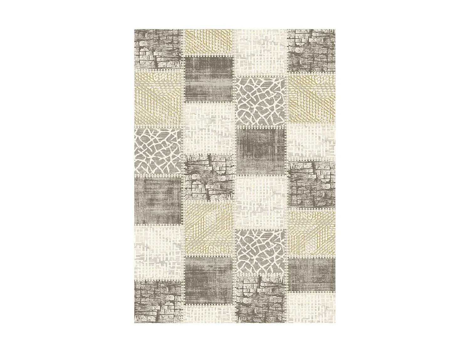 tapis salon 120x160 tissé marron et beige rectangle motif géométrique LYN7 SILICA