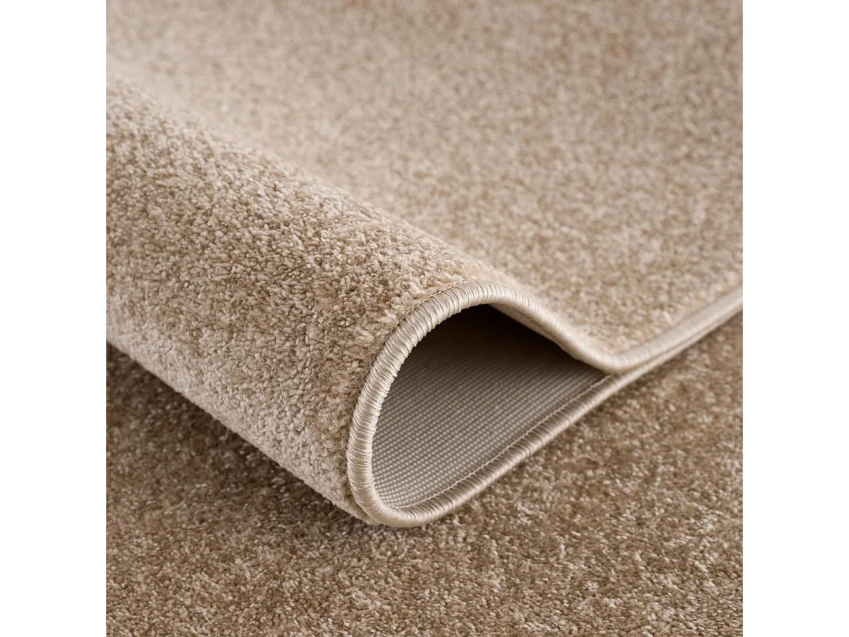 tapis entrée 60x110 tissé beige rectangle motif uni NOSSA