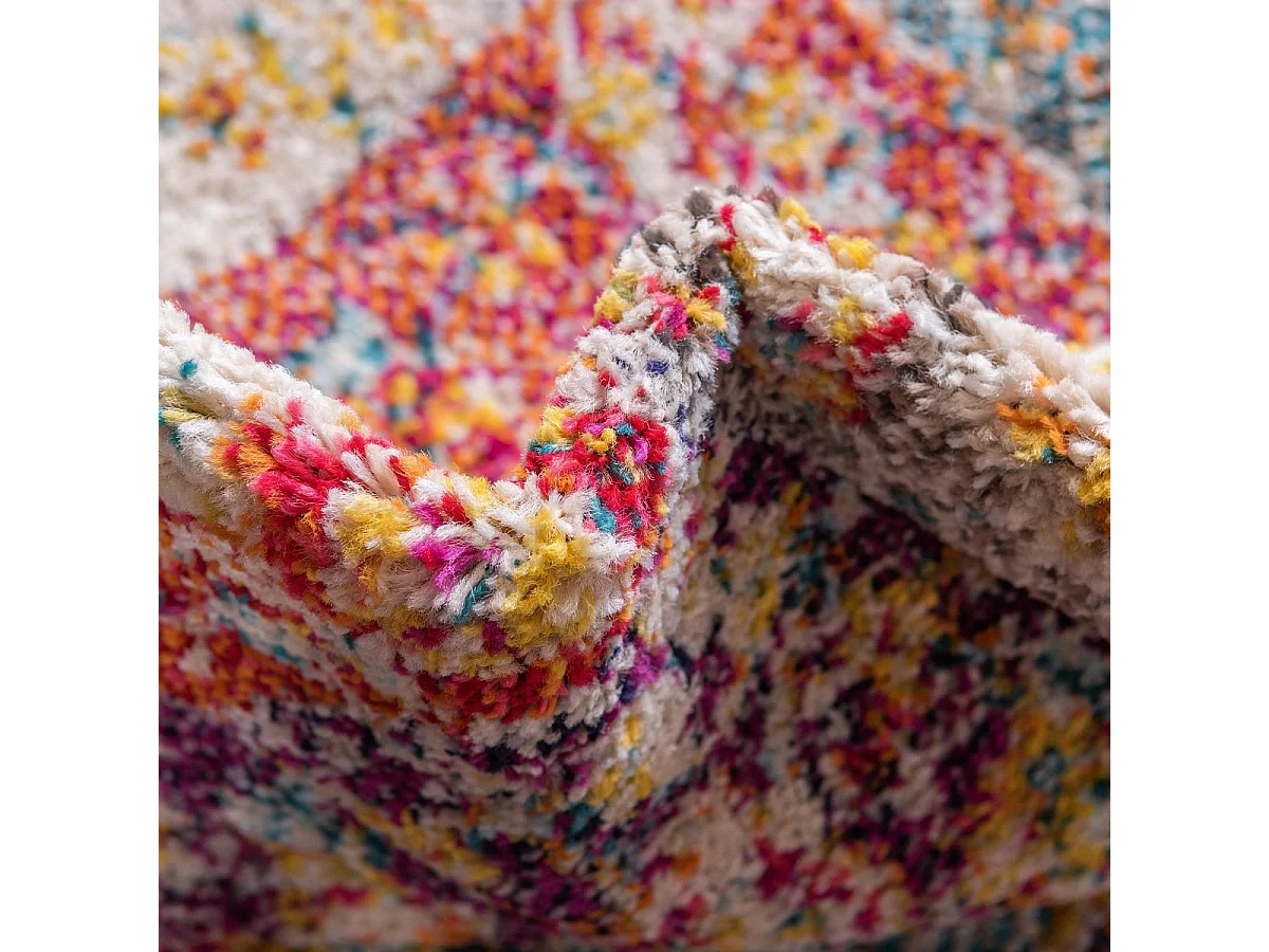 Tapis orient 120x170 rectangle turquoise et rouge tissé motif traditionnel OLCA