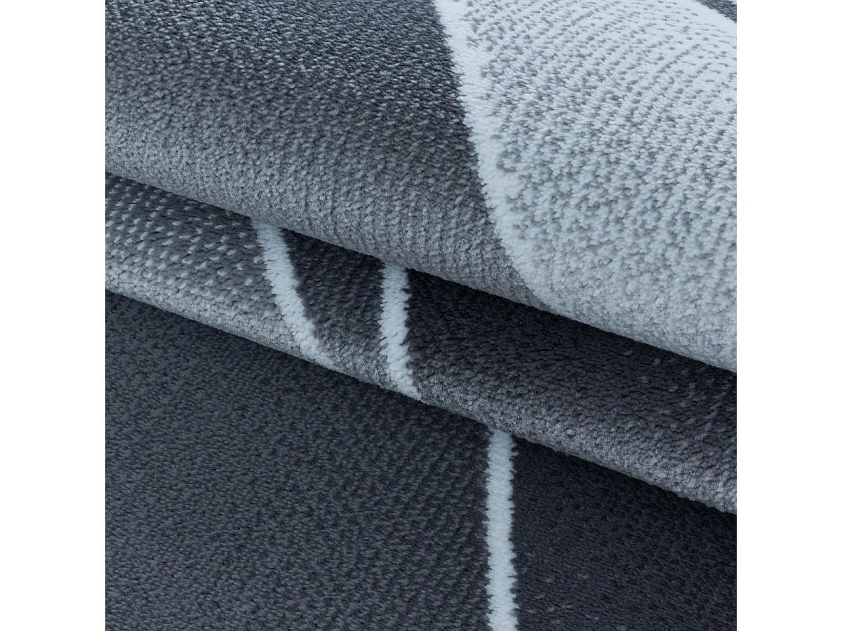 tapis salle à manger 200x290 tissé gris rectangle motif rétro-vintage LISIVE