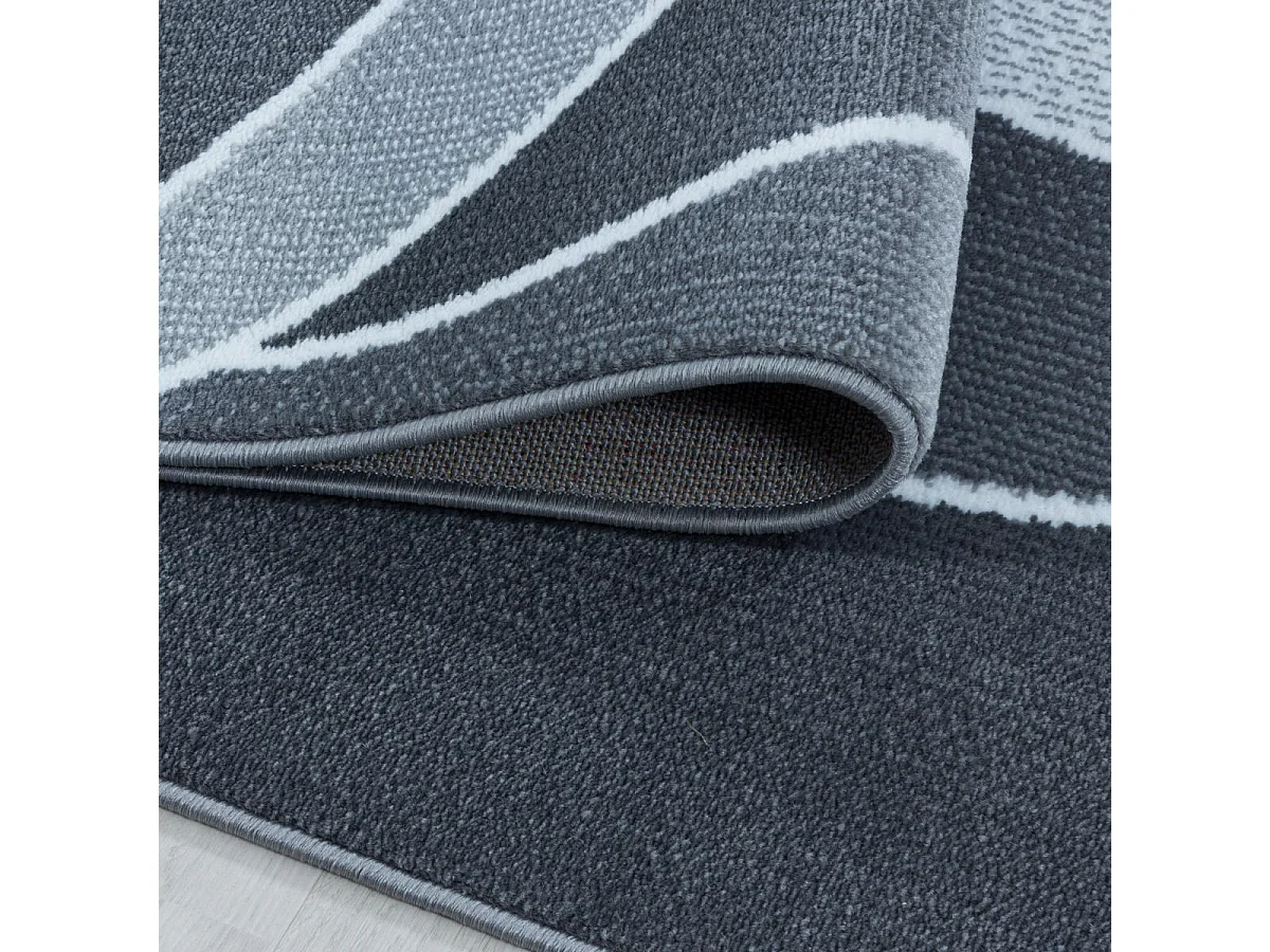 tapis salle à manger 200x290 tissé gris rectangle motif rétro-vintage LISIVE