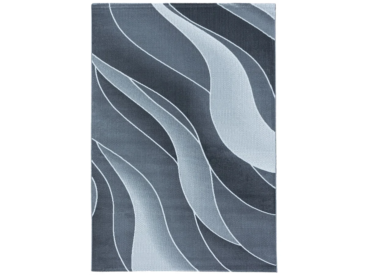 tapis salle à manger 200x290 tissé gris rectangle motif rétro-vintage LISIVE