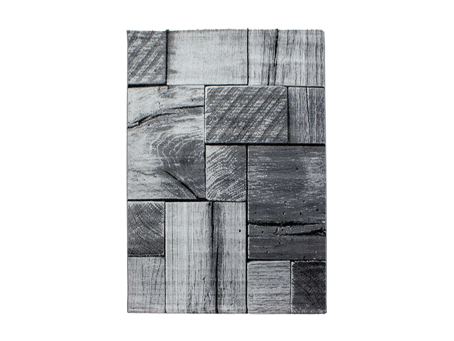 tapis chambre 160x230 tissé gris clair et gris foncé rectangle motif géométrique