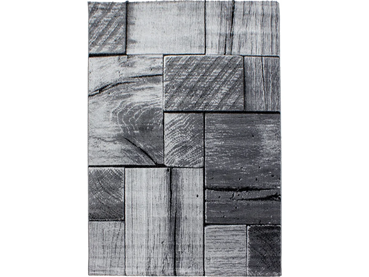 tapis chambre 160x230 tissé gris clair et gris foncé rectangle motif géométrique