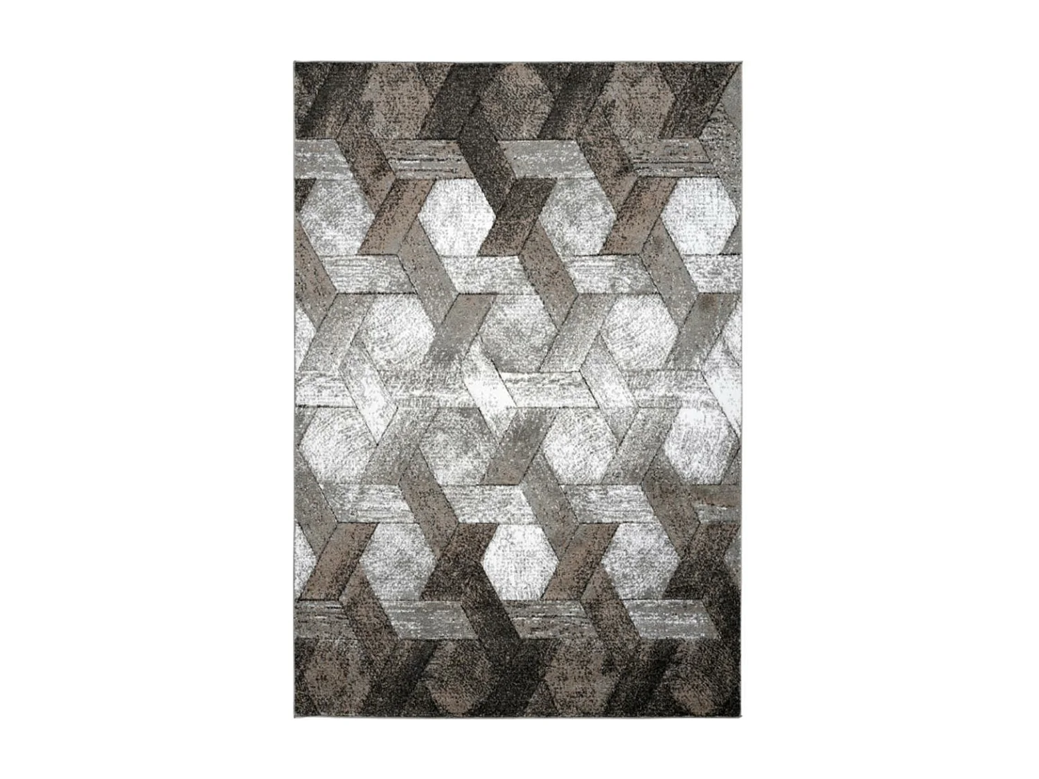 tapis entrée 80x150 tissé beige et gris rectangle motif scandinave DONDUR