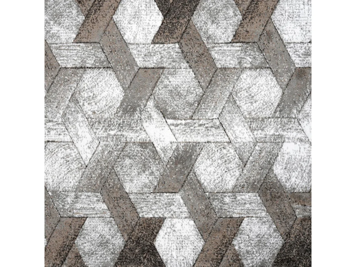 tapis entrée 80x150 tissé beige et gris rectangle motif scandinave DONDUR