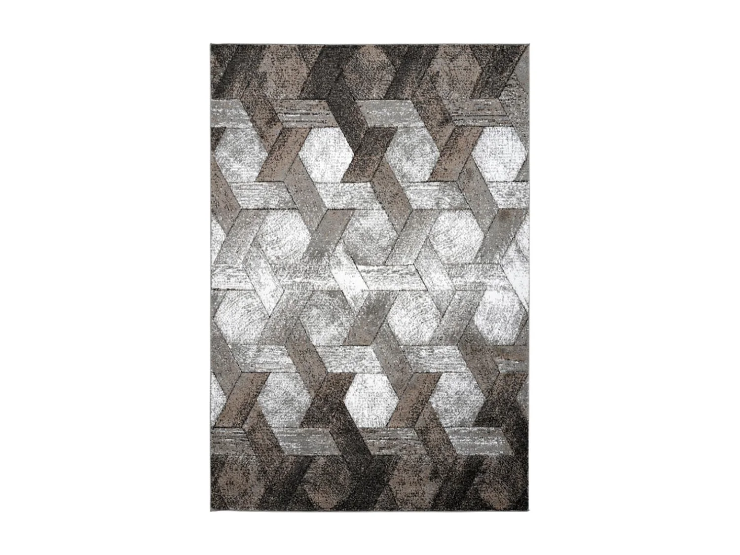 tapis entrée 80x150 tissé beige et gris rectangle motif scandinave DONDUR
