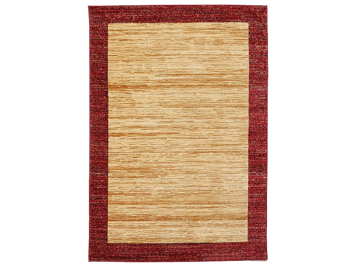 tapis chambre 100x150 tissé beige rectangle motif simple CHOBAY 2