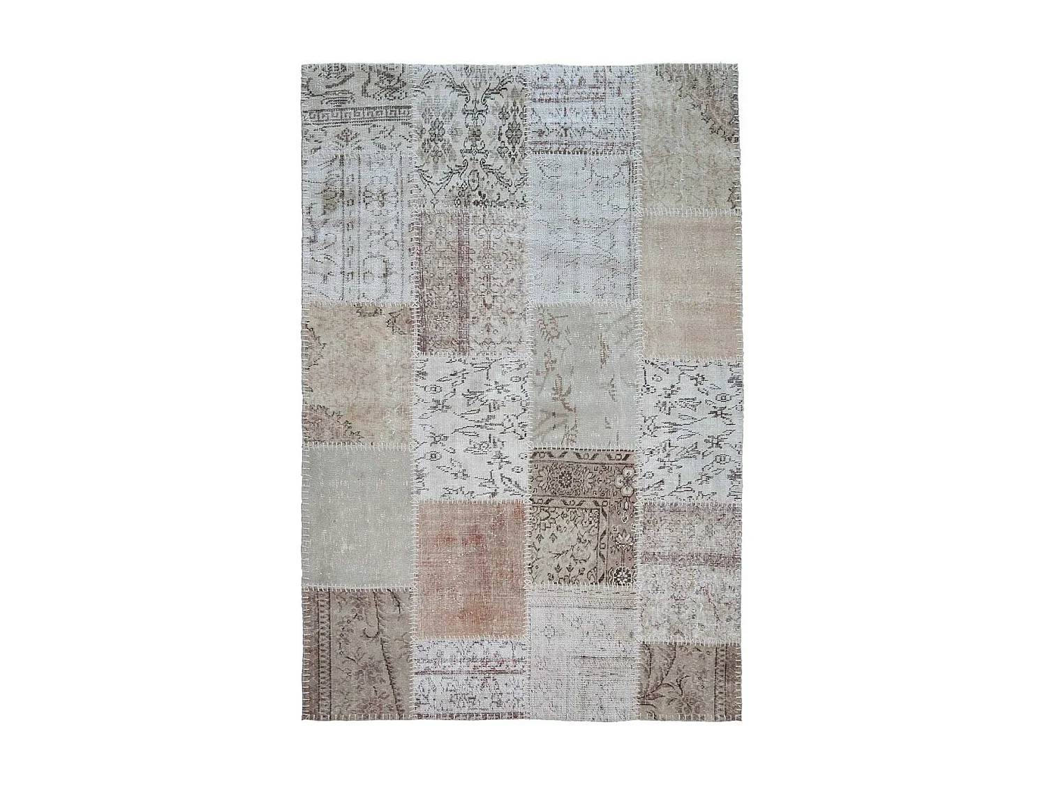 tapis chambre 80x150 fait main en laine beige rectangle motif traditionnel