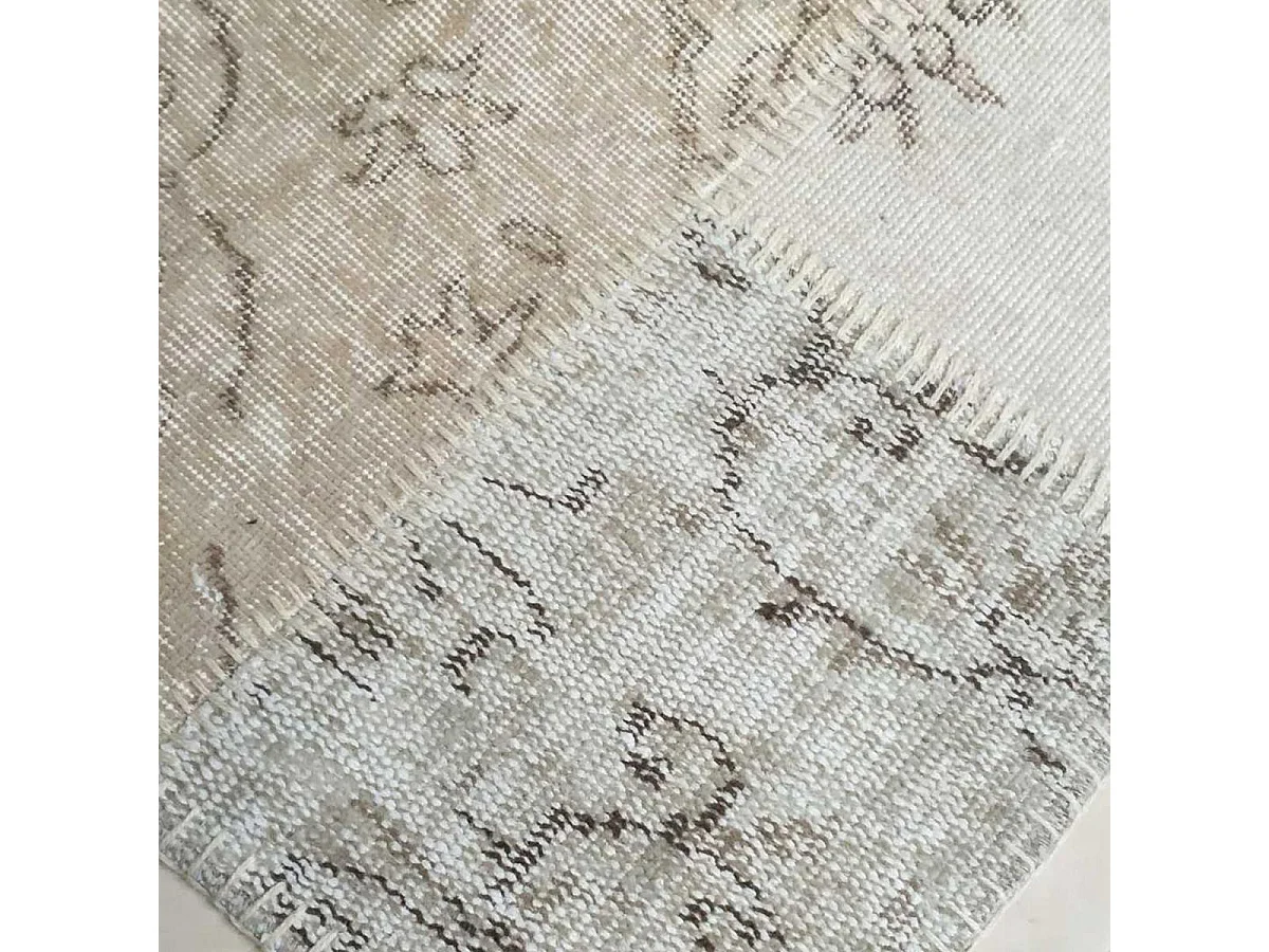 tapis chambre 80x150 fait main en laine beige rectangle motif traditionnel