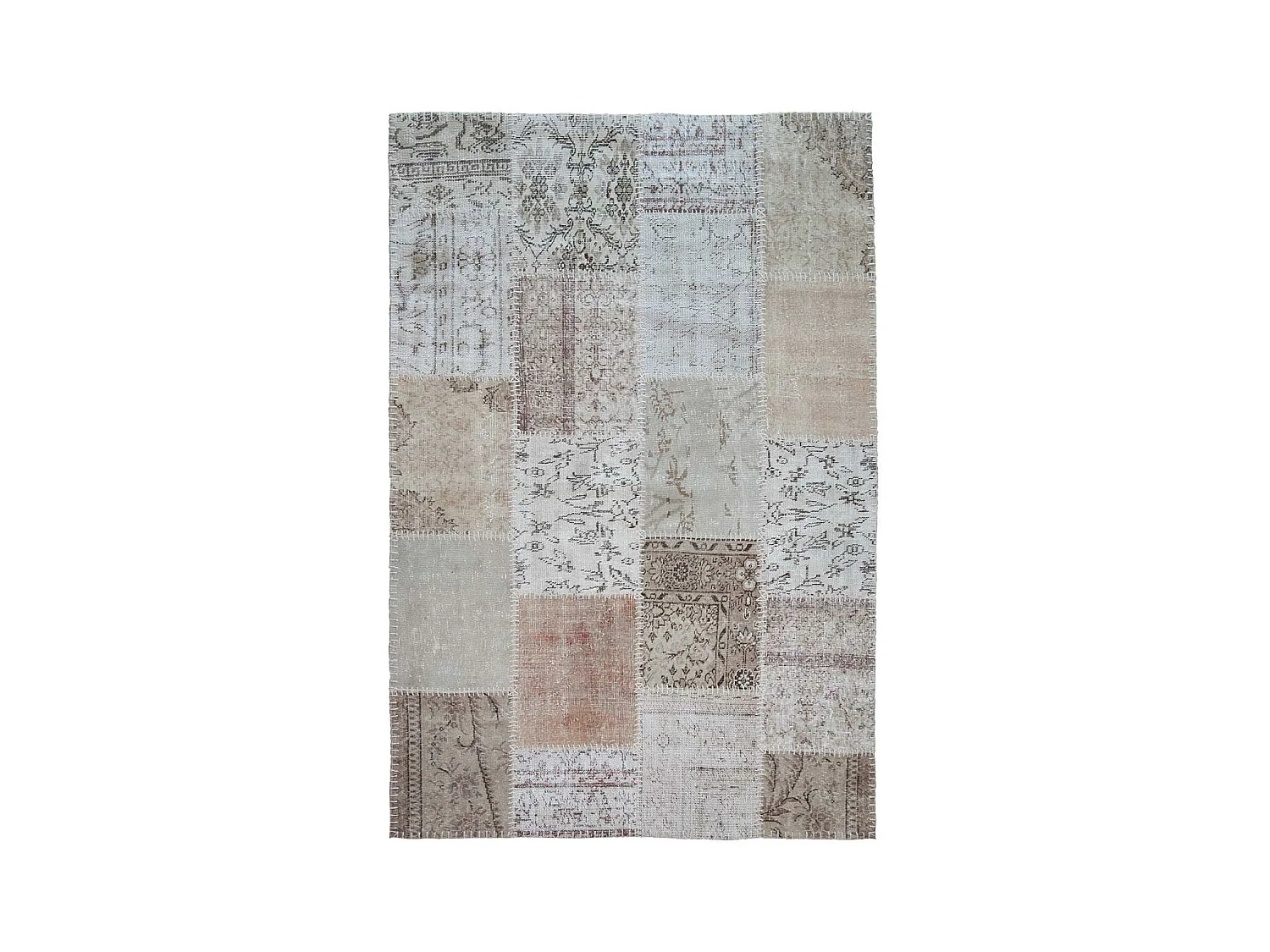 tapis chambre 80x150 fait main en laine beige rectangle motif traditionnel