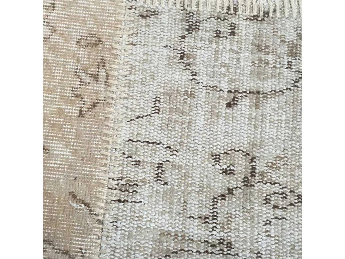 tapis chambre 80x150 fait main en laine beige rectangle motif traditionnel