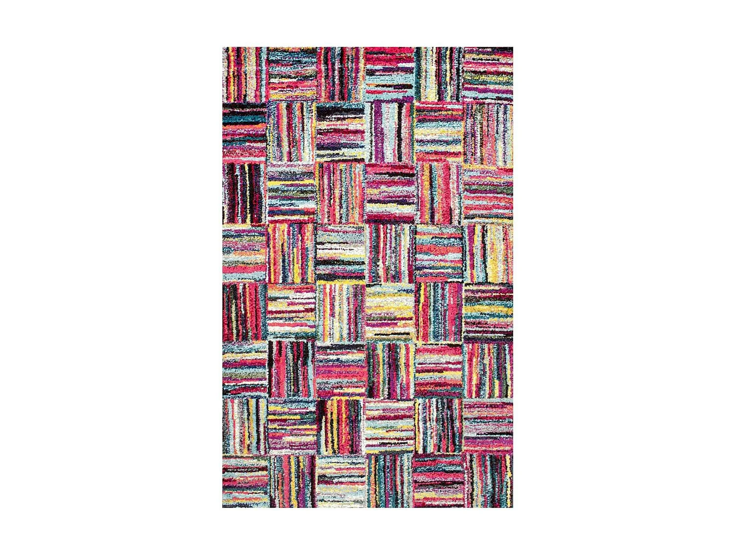 tapis entrée 40x60 tissé multicolore rectangle motif géométrique LYN6 BRIK