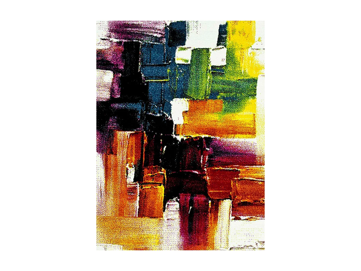 tapis salon 120x170 tissé crème rectangle motif abstrait JOLIA 3