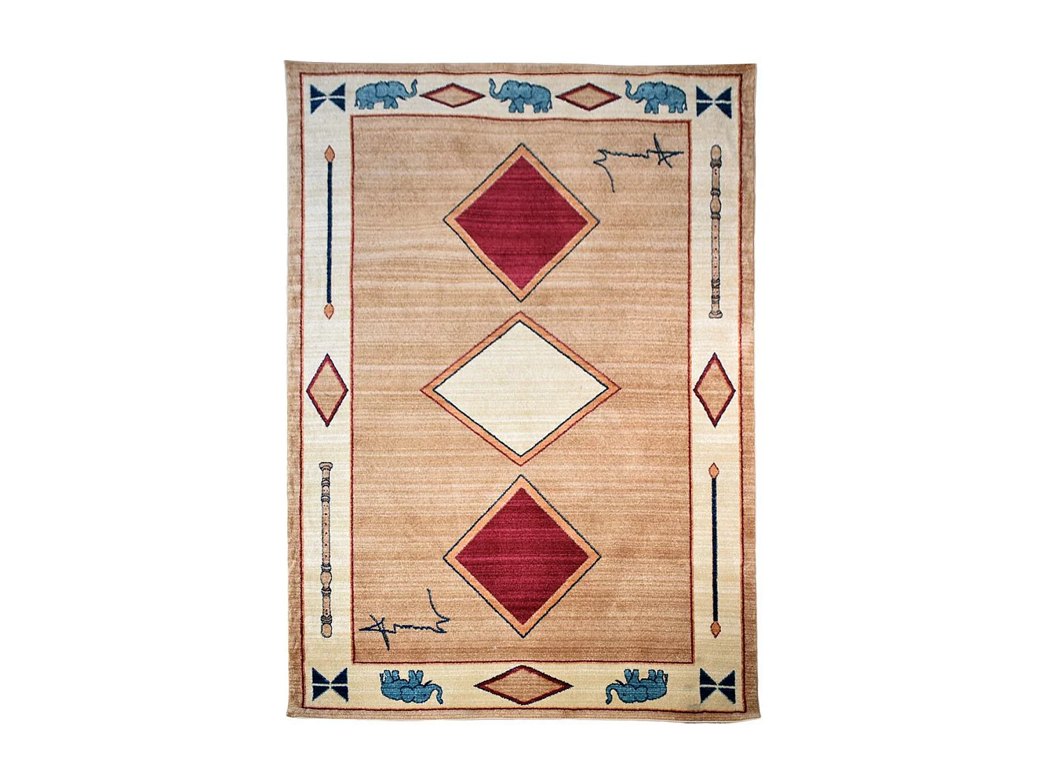 tapis salon 160x240 tissé beige rectangle motif simple CHOBAY 8