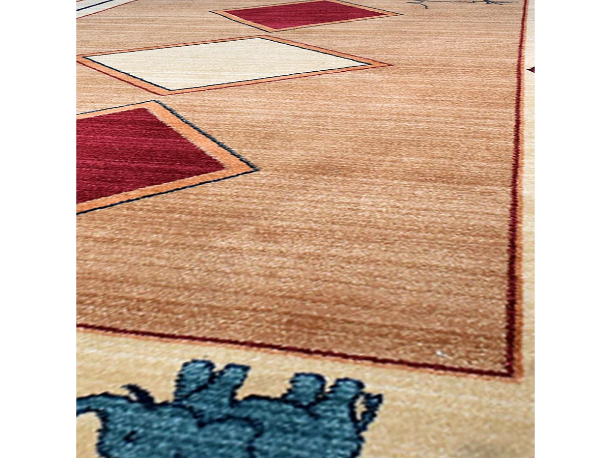 tapis salon 160x240 tissé beige rectangle motif simple CHOBAY 8