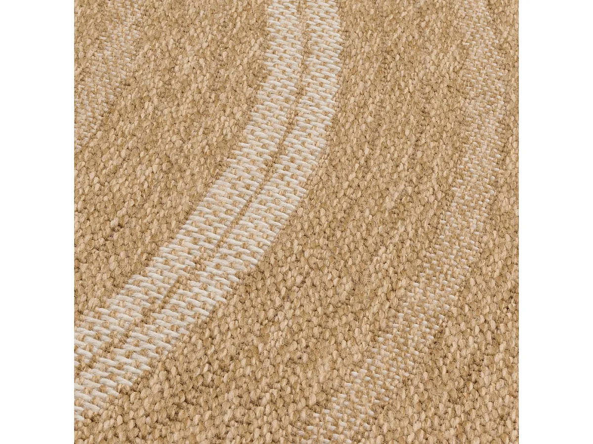 Tapis extérieur 120x170 tissé kilim beige et blanc JUTE ART 5