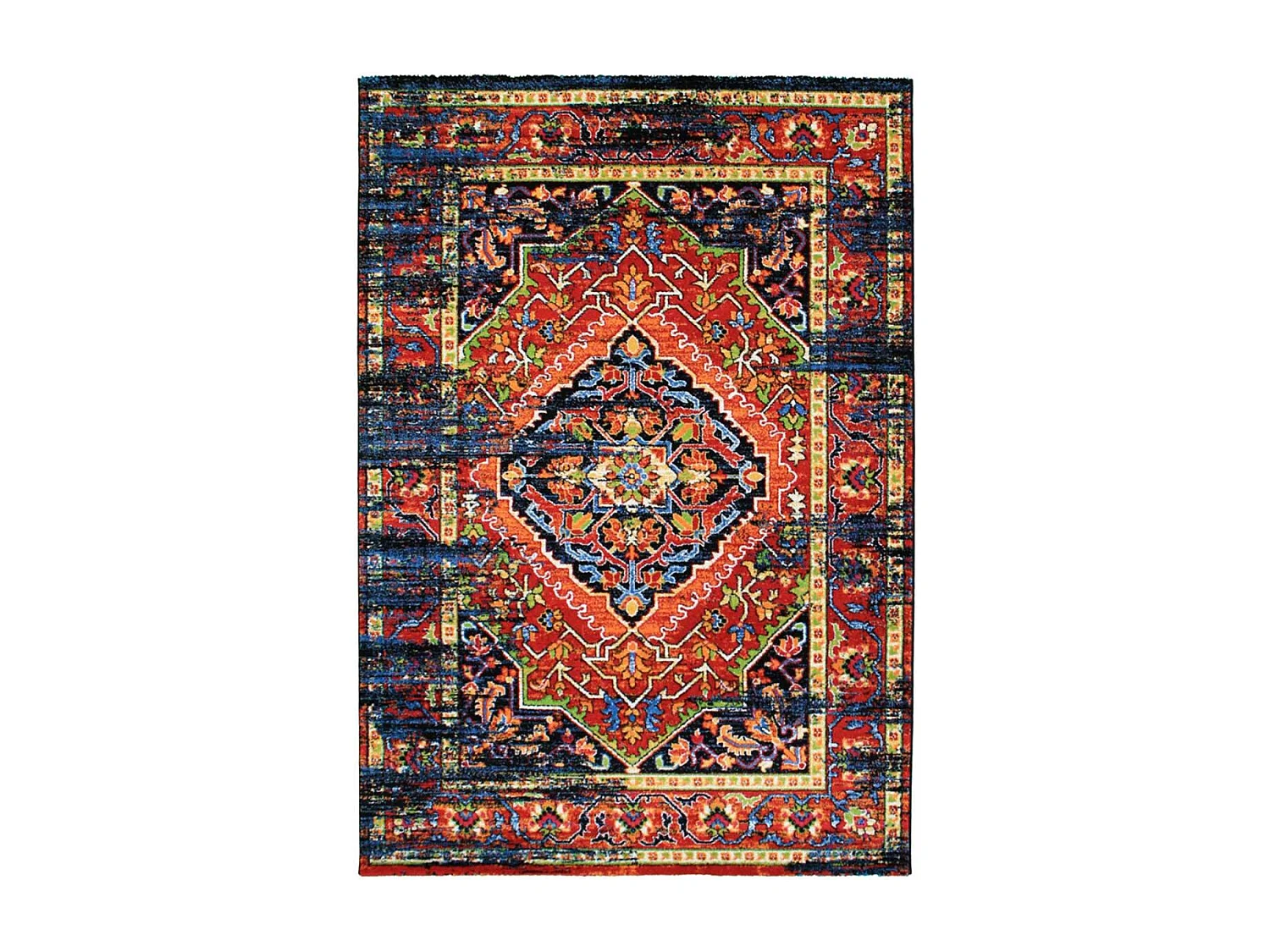 Tapis oriental 200x290 rectangle multicolore tissé motif ancestral MADAL
