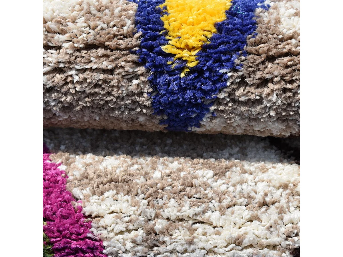 Tapis berbère 120x170 tissé motif ethnic LYN5 ESSARO gris et rouge