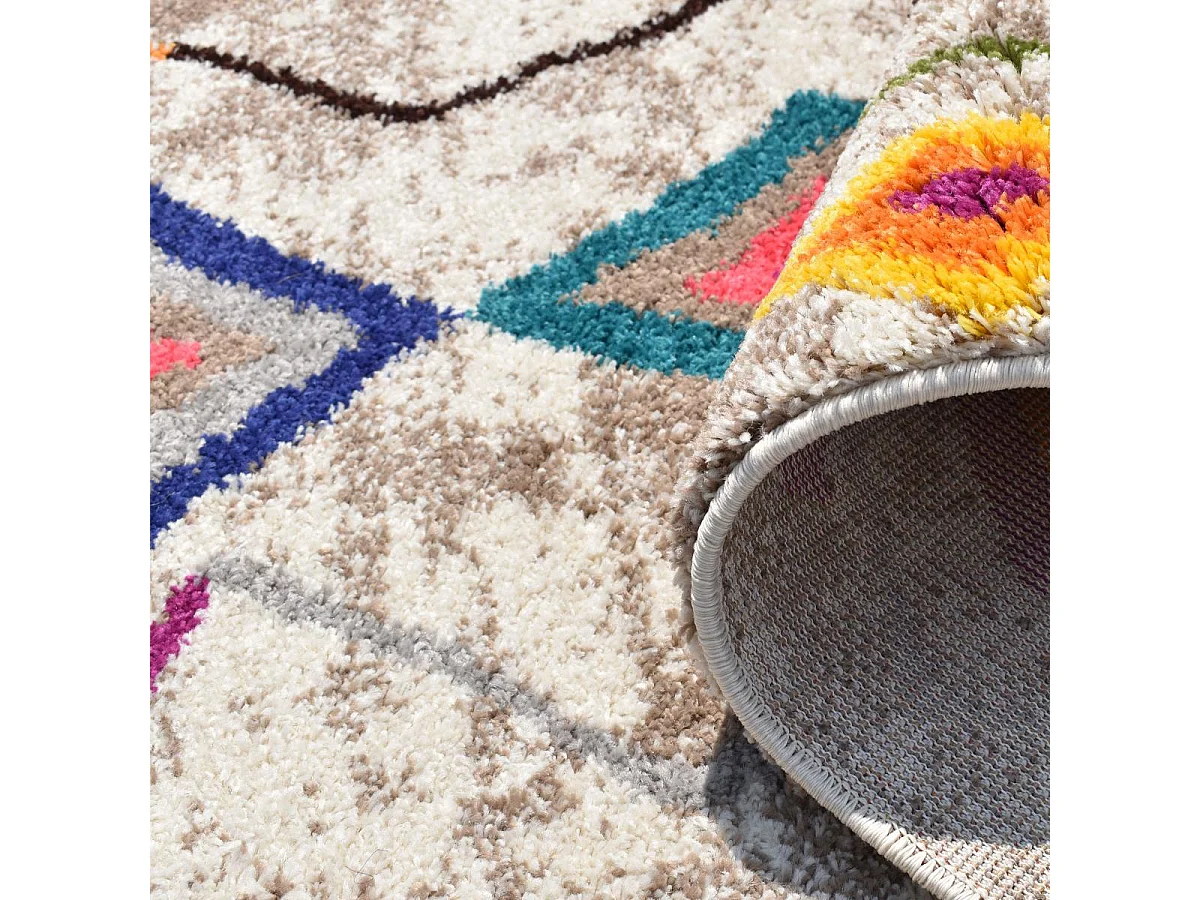 Tappeto berbero 120x170 tessuto modello etnico ESSARO grigio e rosso