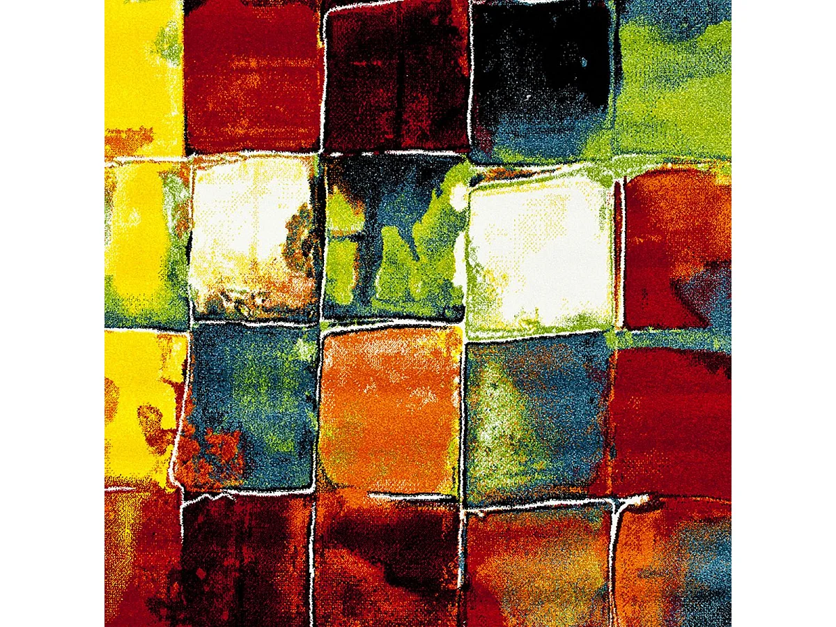 tapis salon 120x170 tissé multicolore rectangle motif géométrique JOLIA 2