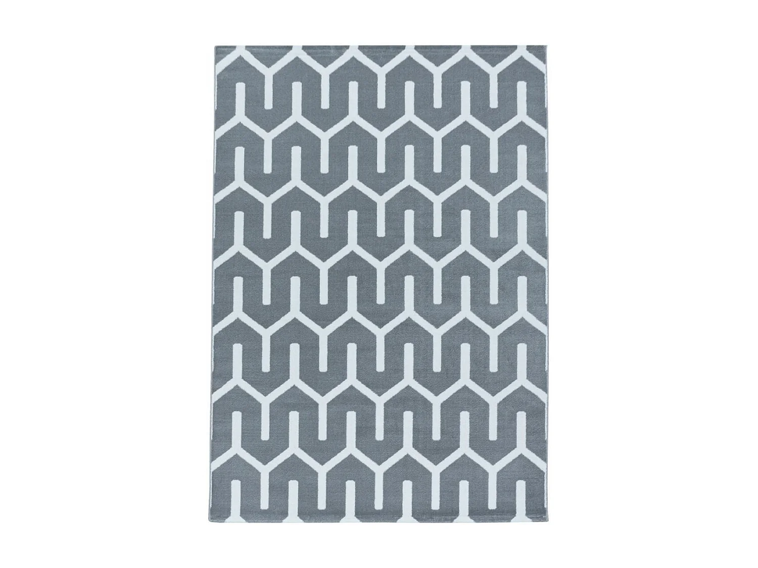 tapis salle à manger 200x290 tissé gris et blanc rectangle motif scandinave