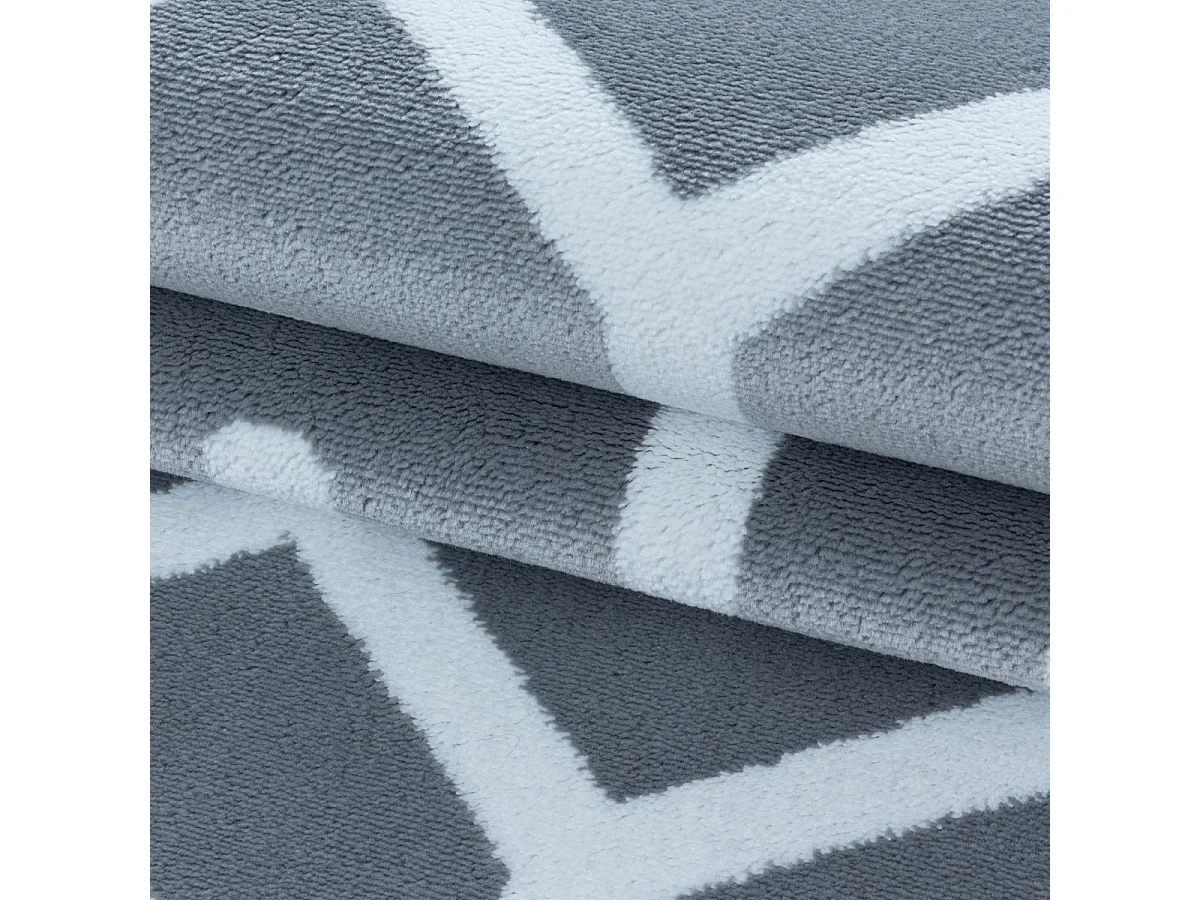 tapis salle à manger 200x290 tissé gris et blanc rectangle motif scandinave