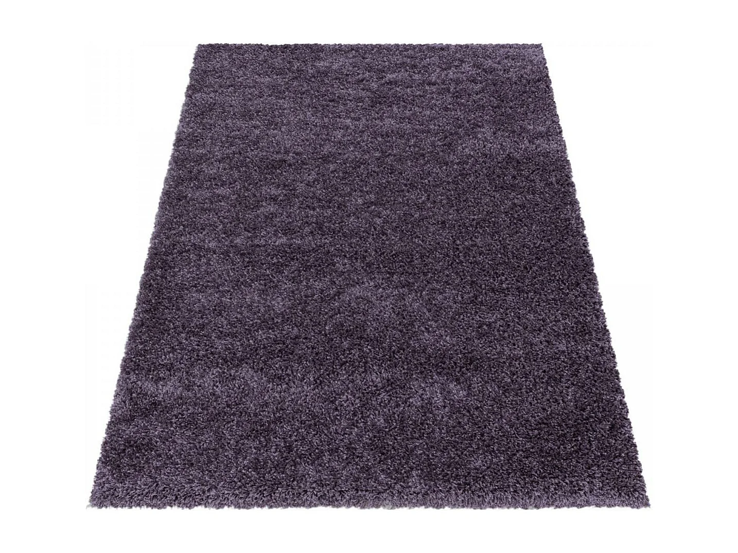 Tapis poils longs shaggy Ø80cm rond tissé violet motif uni UNI I