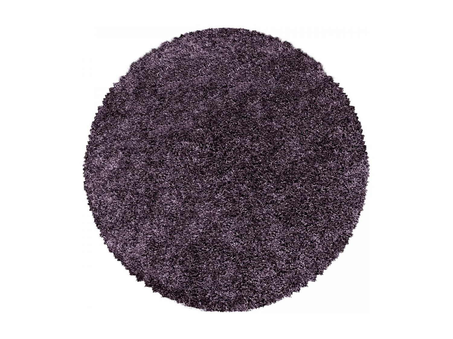 Tapis poils longs shaggy Ø80cm rond tissé violet motif uni UNI I