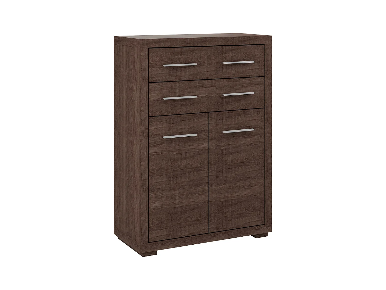 Commode Fiomeri 104, Sombre chêne santana, Avec tiroirs et portes, Nombre de tiroirs: 2,
