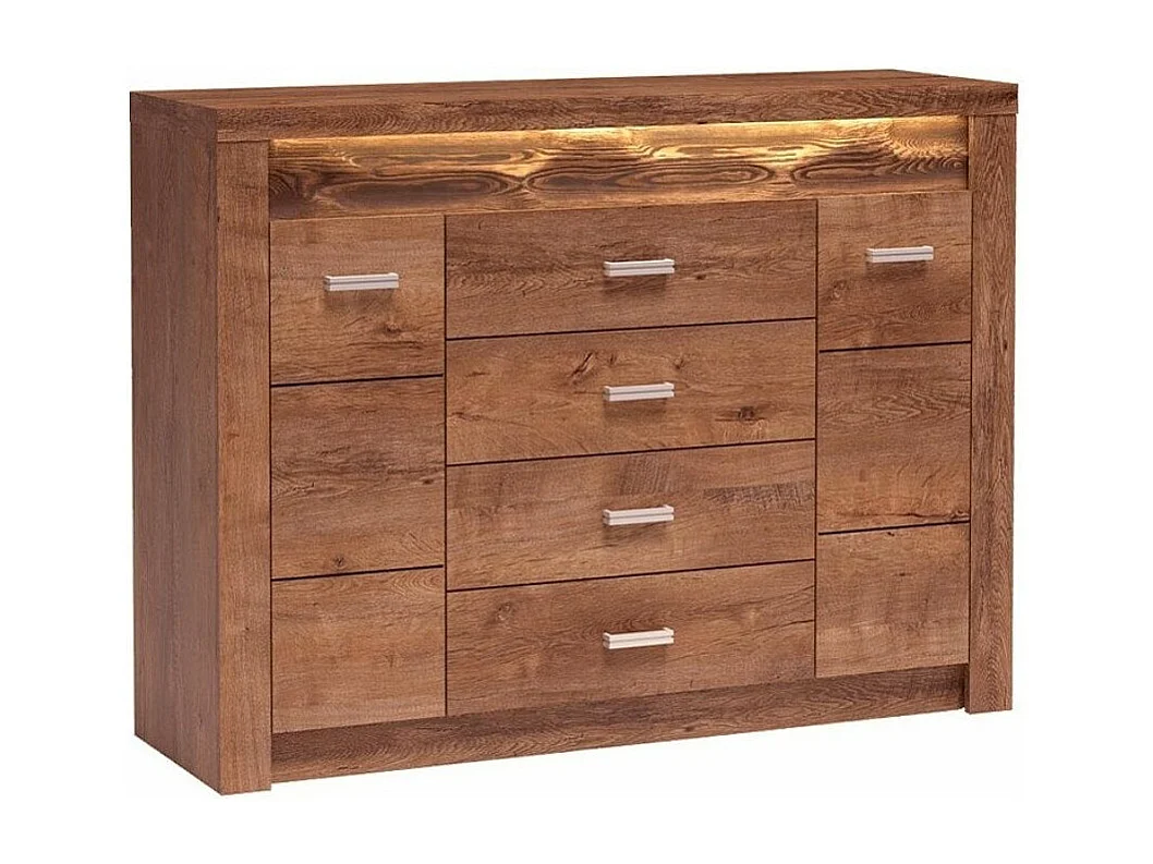 Cómoda Serfeno 104, Fresno, Con cajones y puertas, Número de cajones: 4, 104x137x42cm