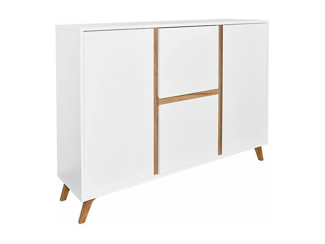 Commode Mavenoa 100, Chêne doré|Blanc, Avec tiroirs et portes, Nombre de tiroirs: 2, 95cm