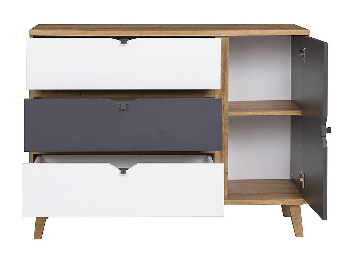 Cómoda Etrmoru 140, Com gavetas e portas, Número de gavetas: 3