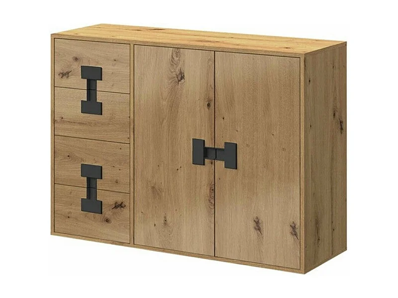 Cassettiera Florevi 102, Rovere Artisan, Con cassetti e ante, Numero di cassetti: 4.00,