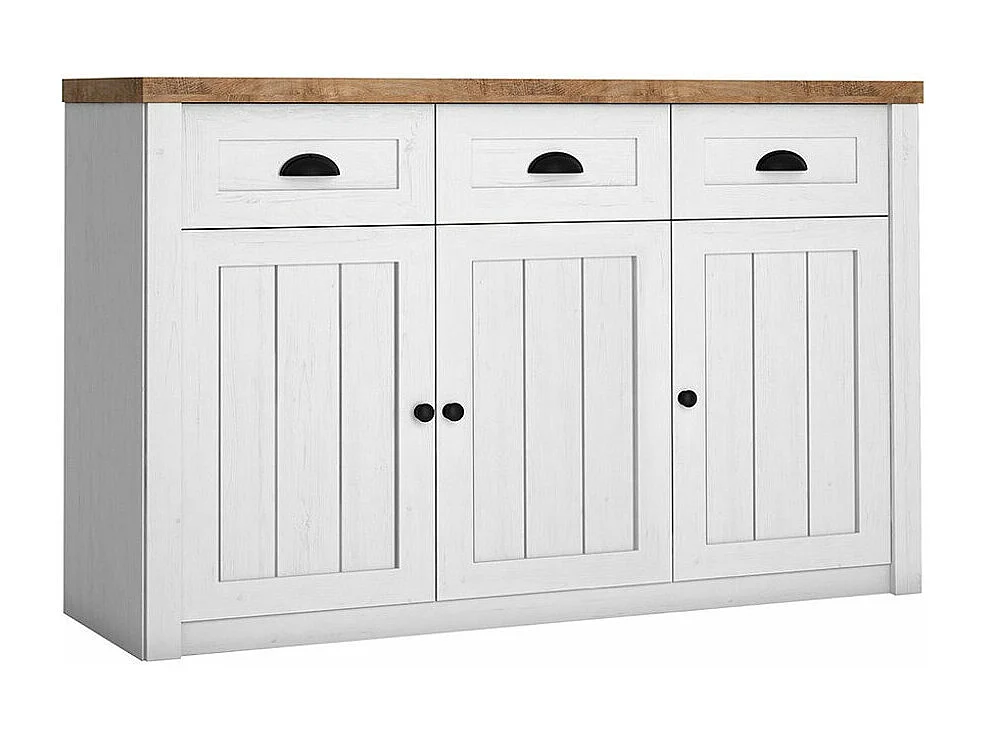 Commode Ferdore 101, Pin Anderson|Chêne de Lefkas, Tiroirs et portes, 87x130x43cm