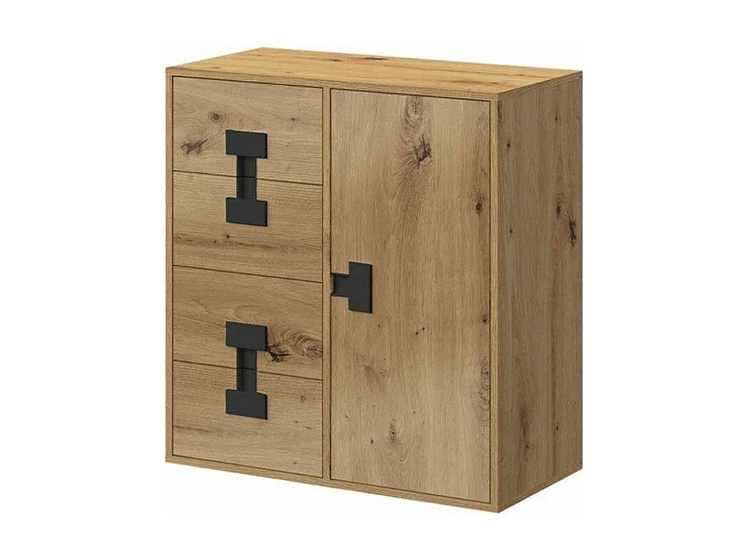 Cómoda Florevi 103, Roble Artisan, Con cajones y puertas, Número de cajones: 4, 86x80cm