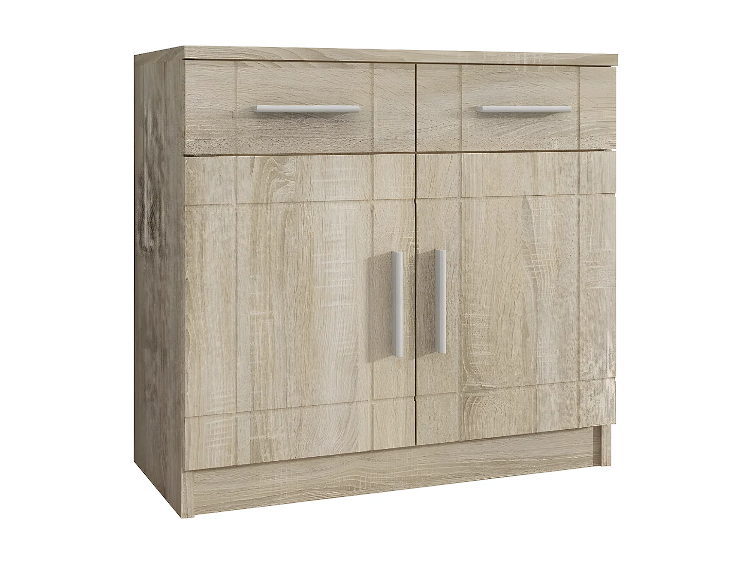 Cómoda Tucson 144, Roble Sonoma, Con cajones y puertas, Número de cajones: 2, 70x69x37cm