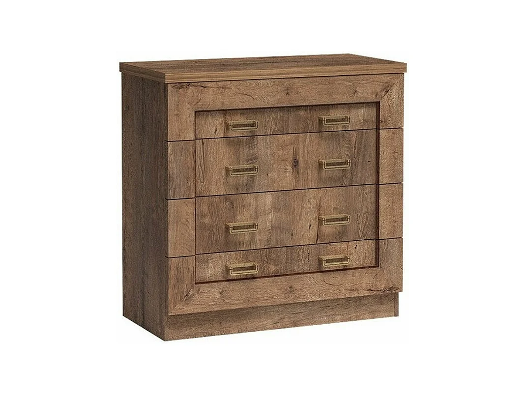 Commode Lircava 100, Chêne de Lefkas, Avec tiroirs, Nombre de tiroirs: 4, 90x90x44cm