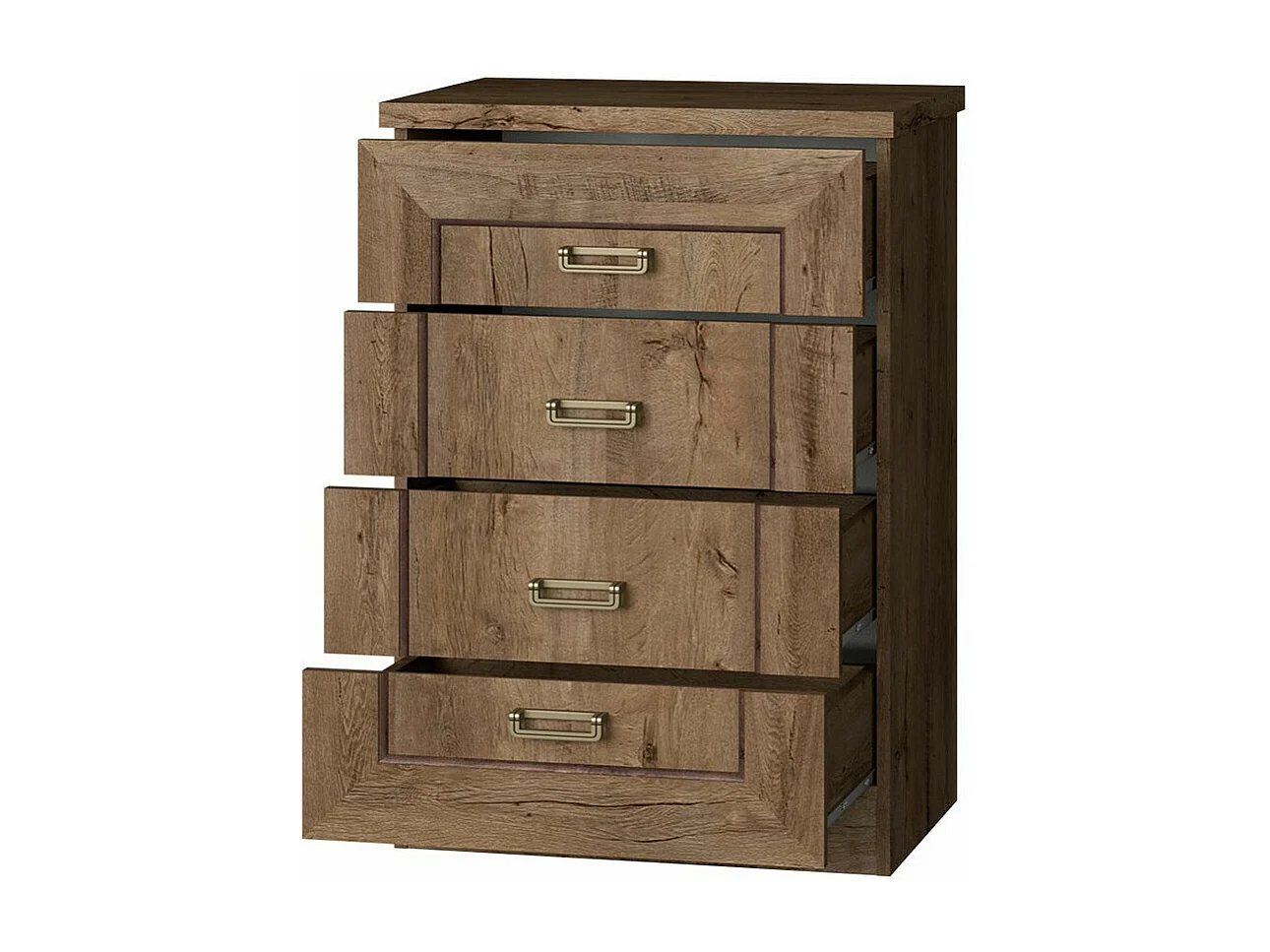 Commode Lircava 103, Chêne de Lefkas, Avec tiroirs, Nombre de tiroirs: 4, 90x64x44cm