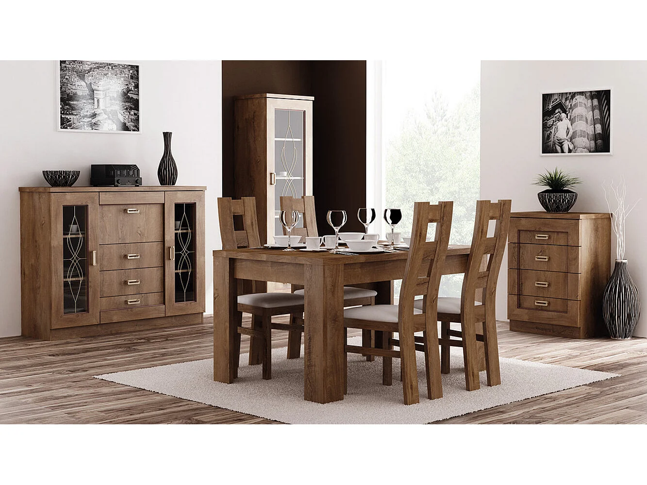 Commode Lircava 103, Chêne de Lefkas, Avec tiroirs, Nombre de tiroirs: 4, 90x64x44cm