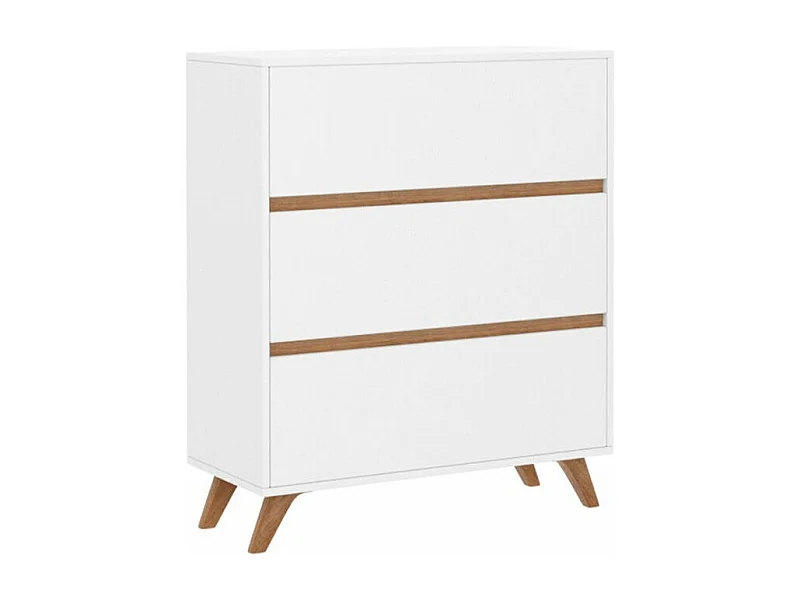 Cómoda Mavenoa 101, Blanco|Roble dorado, Con cajones, Número de cajones: 3, 95x80x35cm